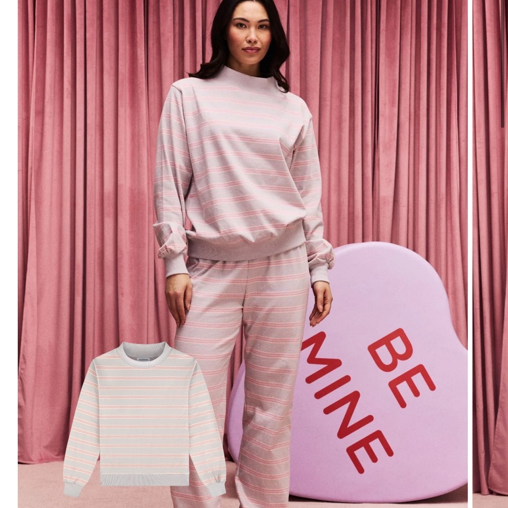 NWT Parke - Valentines Day - Striped Mockneck - Darling S/M
